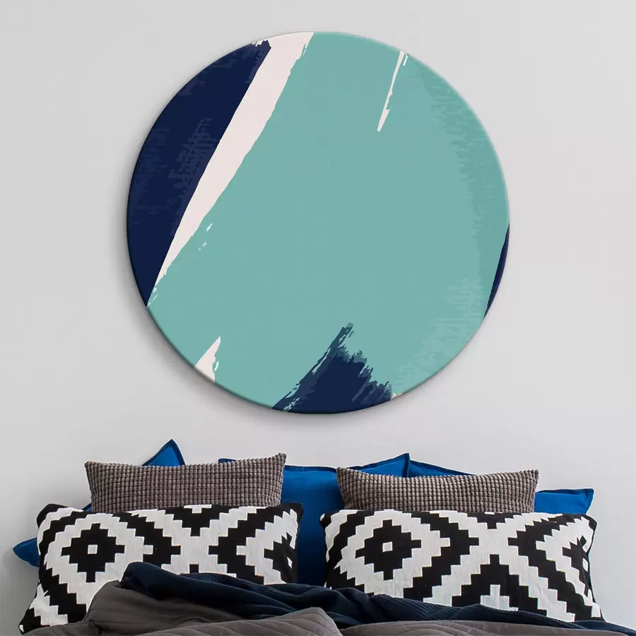 Wandbilder Pinselstriche in Blau und Türkis r36416