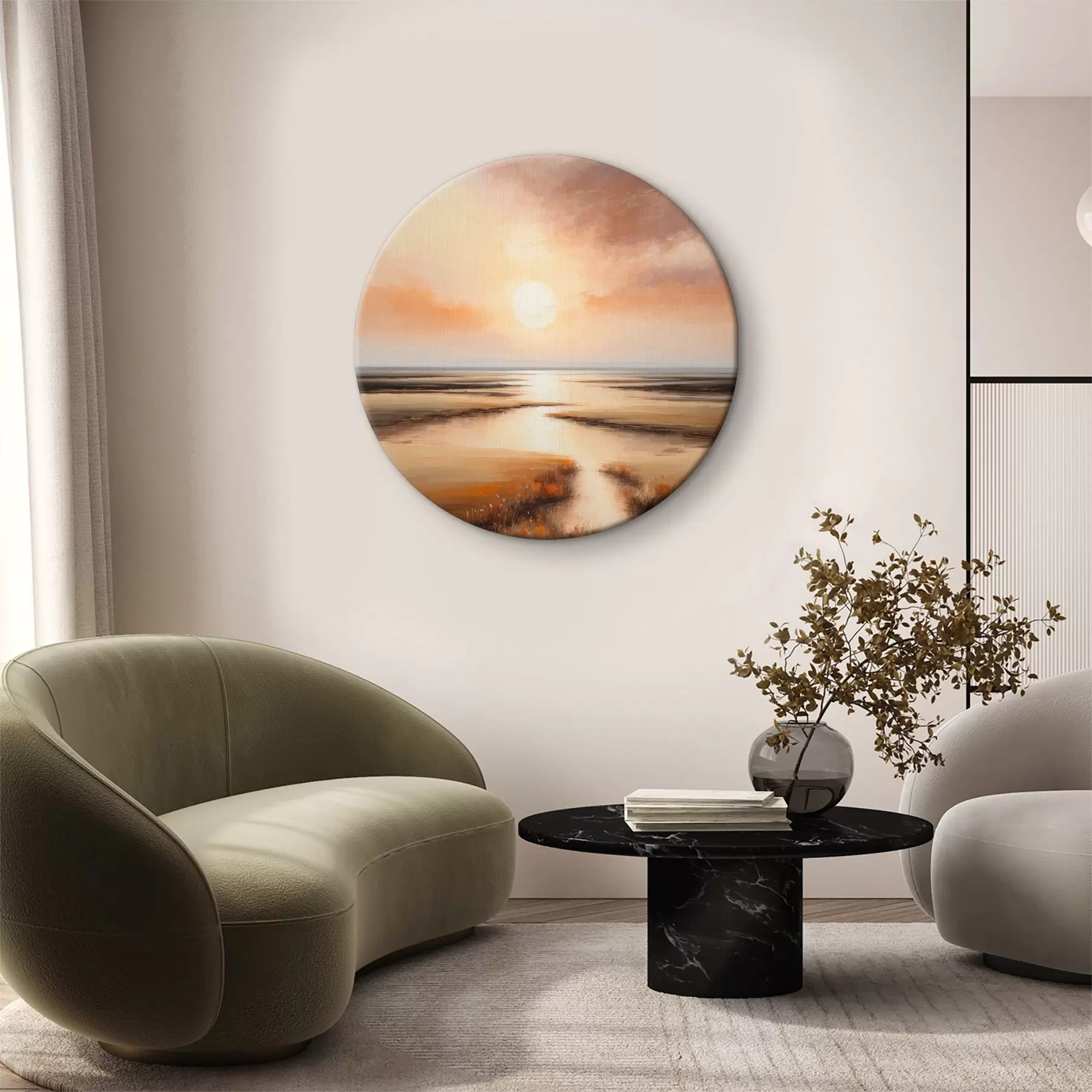 Wandbilder Blick auf den Teich in der Morgendämmerung r36436