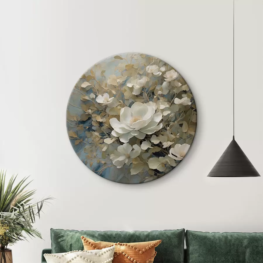 Wandbilder Weiße Blumen bei schlechtem Wetter r36442