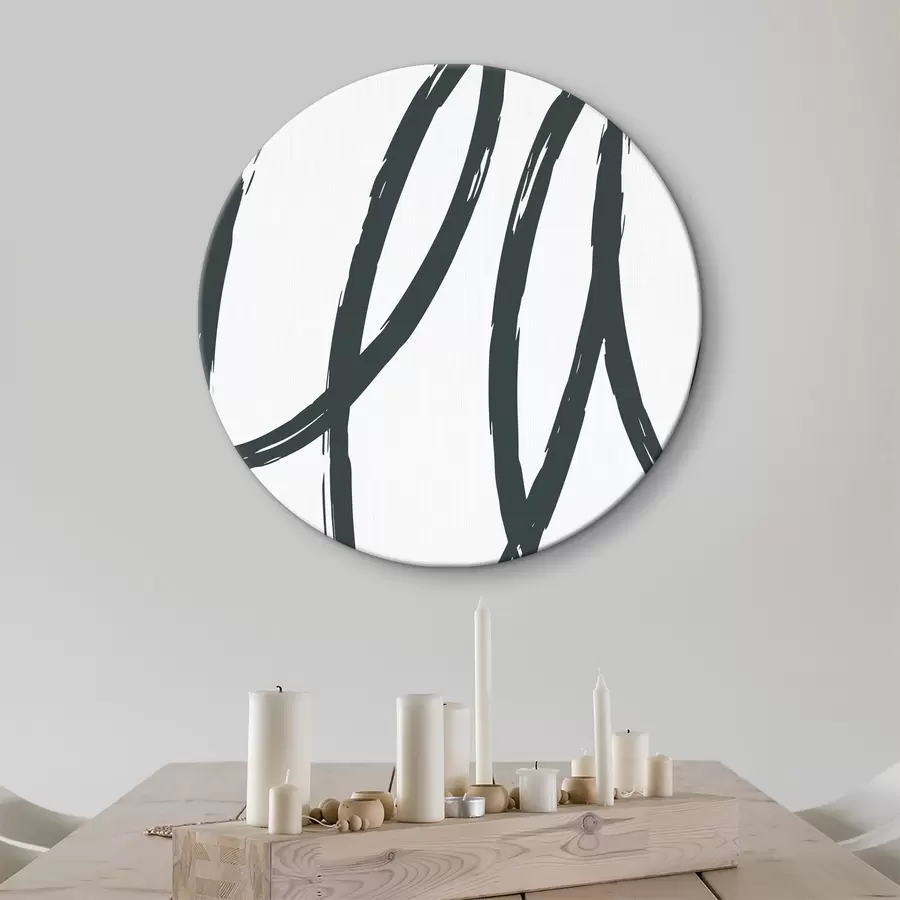 Wandbilder Ineinander verschlungene Striche im monochromen Stil r36463