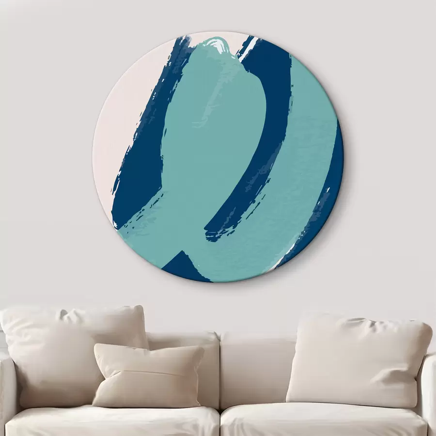 Wandbilder Elegante Strudel in ruhigen Blautönen r36470