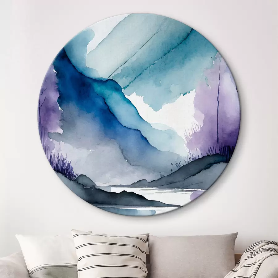 Wandbilder Neblige Berge und ruhige Gewässer r36494