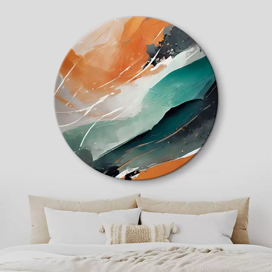 Wandbilder Abstrakte Acryl-Kunst, Pinselstrich, Farbe Textur, orange, blaue Farben r36497