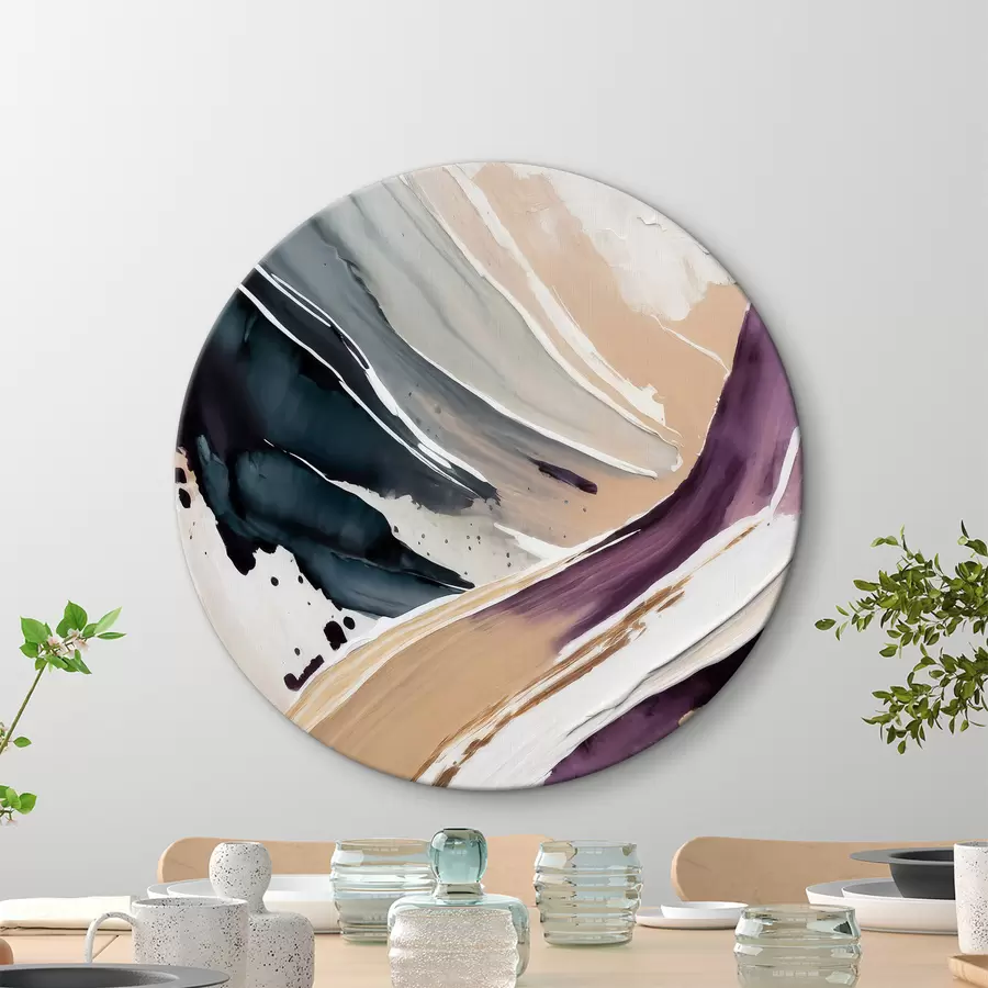 Wandbilder Abstrakte Acryl-Kunst, Pinselstrich, Farbe Textur, beige, lila, blaue Farben r36504