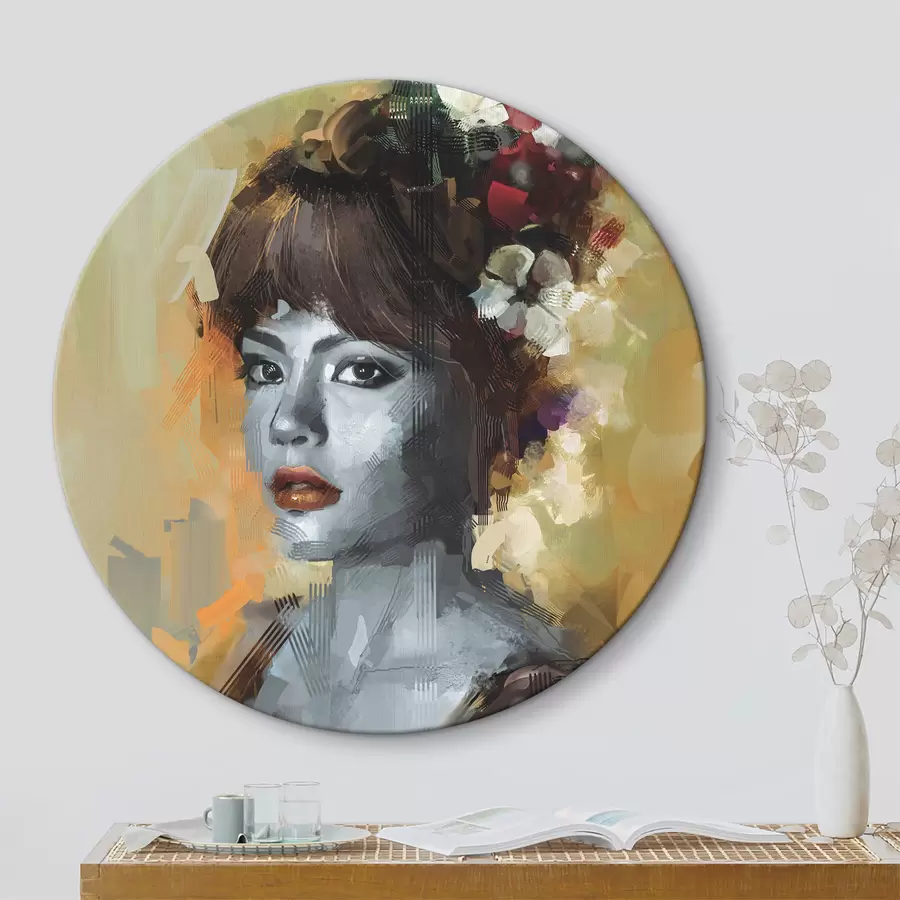 Wandbilder Frau mit Blumen im Haar r36575