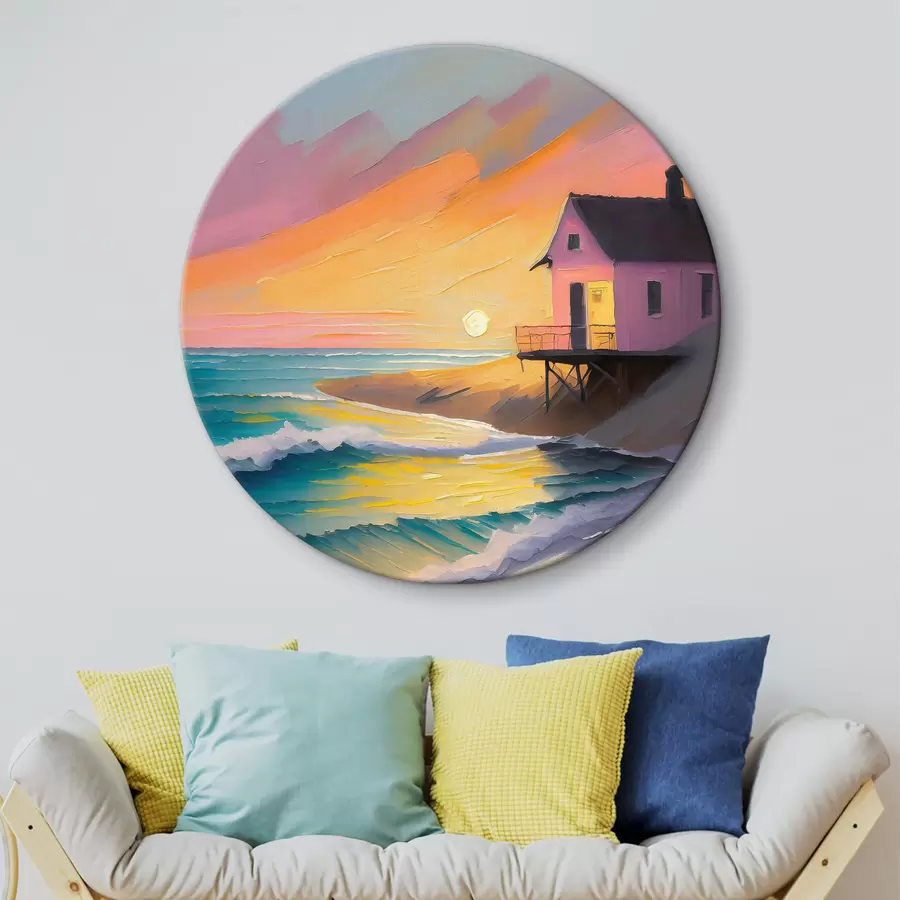 Wandbilder Farben des Sonnenuntergangs in einem Refugium am Meer r36583