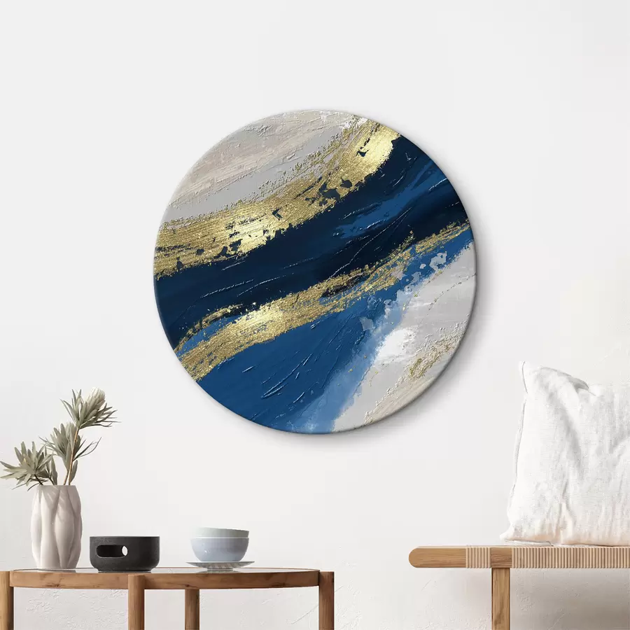 Wandbilder Elegante Wirbel in Blau und Weiß r36606