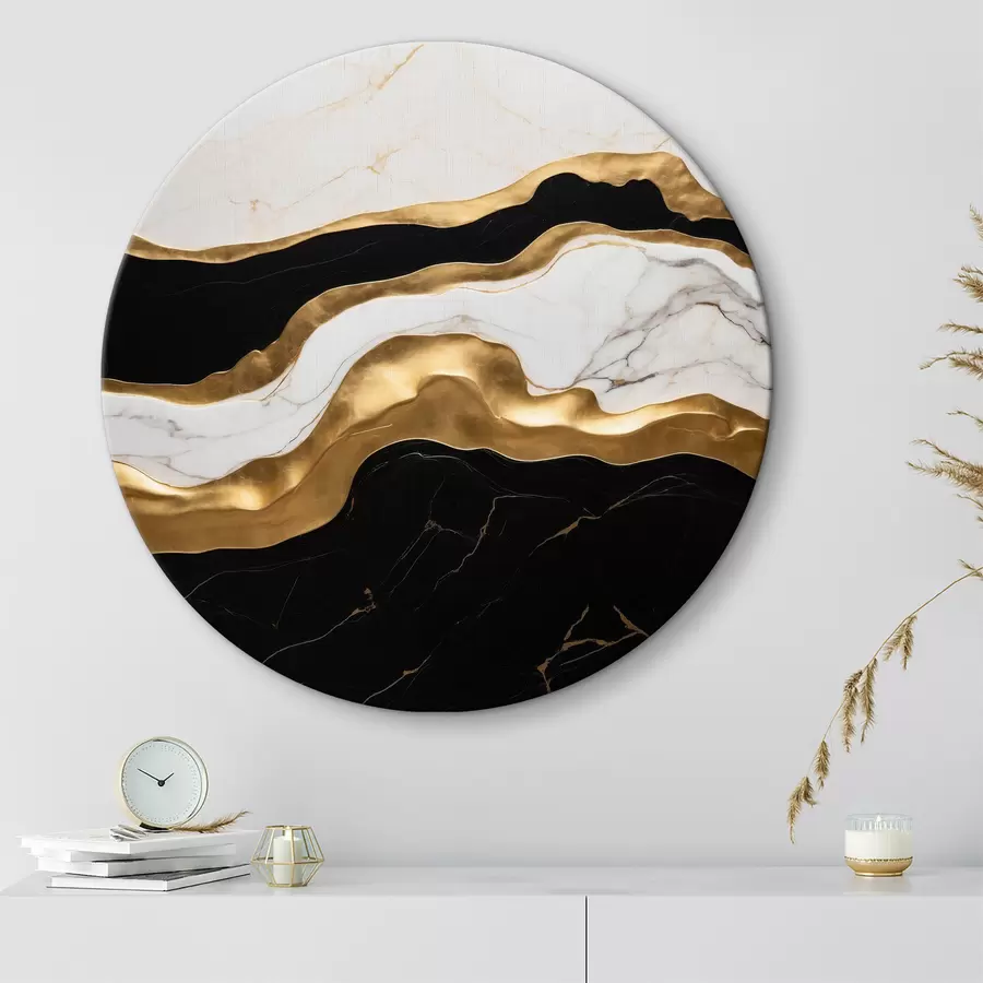 Wandbilder Elegante Wellen in Marmorschichten r36635