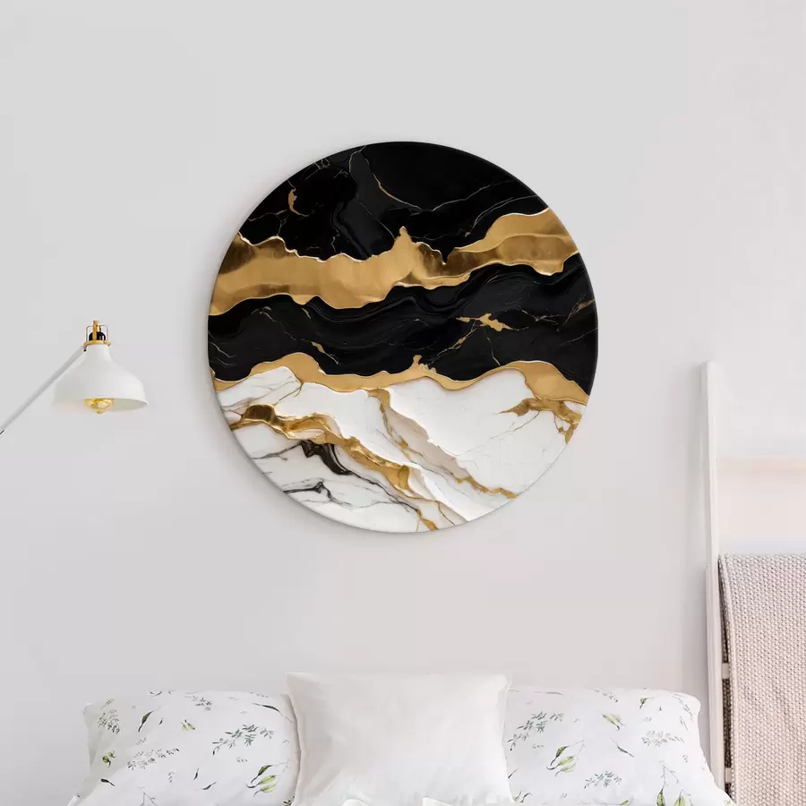 Wandbilder Schwarz-weiße Abstraktion auf Marmor mit Linie r36636