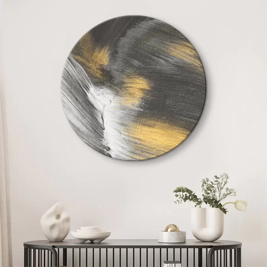 Wandbilder Metallische Pinselstriche verflechten sich mit einander r36673