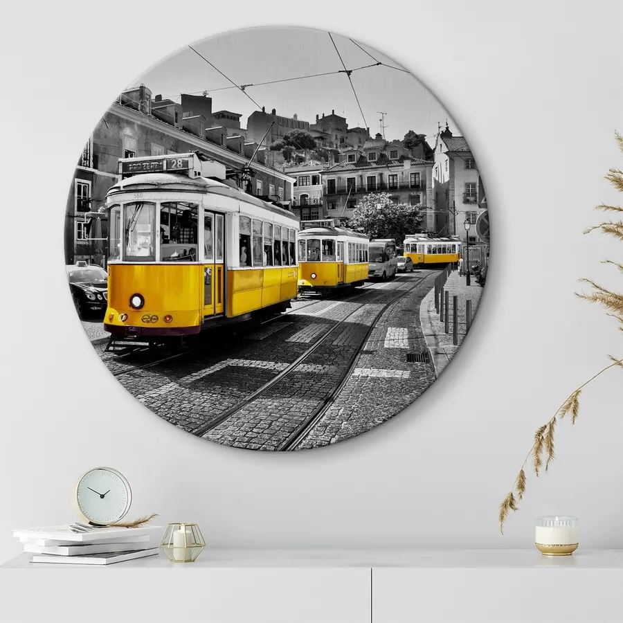 Wandbilder Gelber Kinderwagen auf der Straße r36708