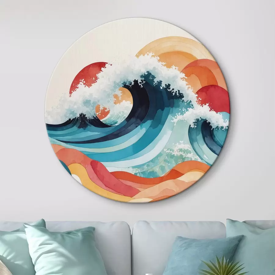 Wandbilder Wütende See in Aquarell r36798