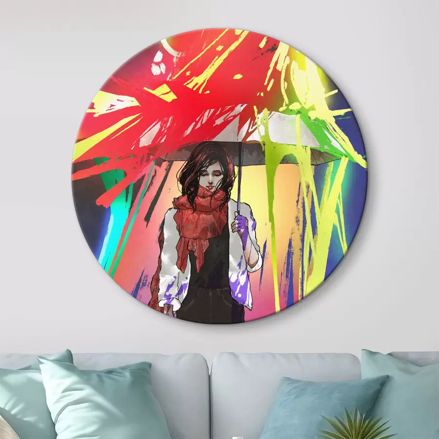 Wandbilder Frau hält einen Regenschirm r37089