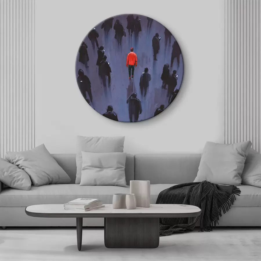 Wandbilder Ein Mann steht in einer Menschenmenge r37093