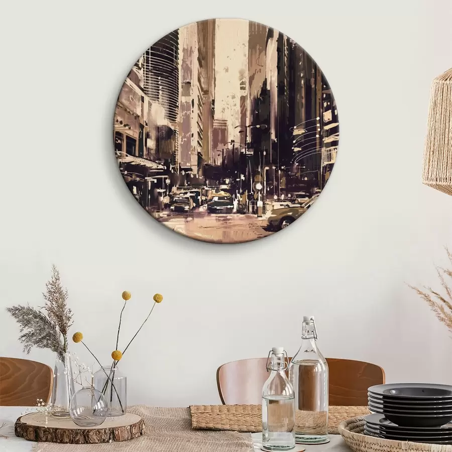 Wandbilder Stadtstraße mit hohen Gebäuden r37094