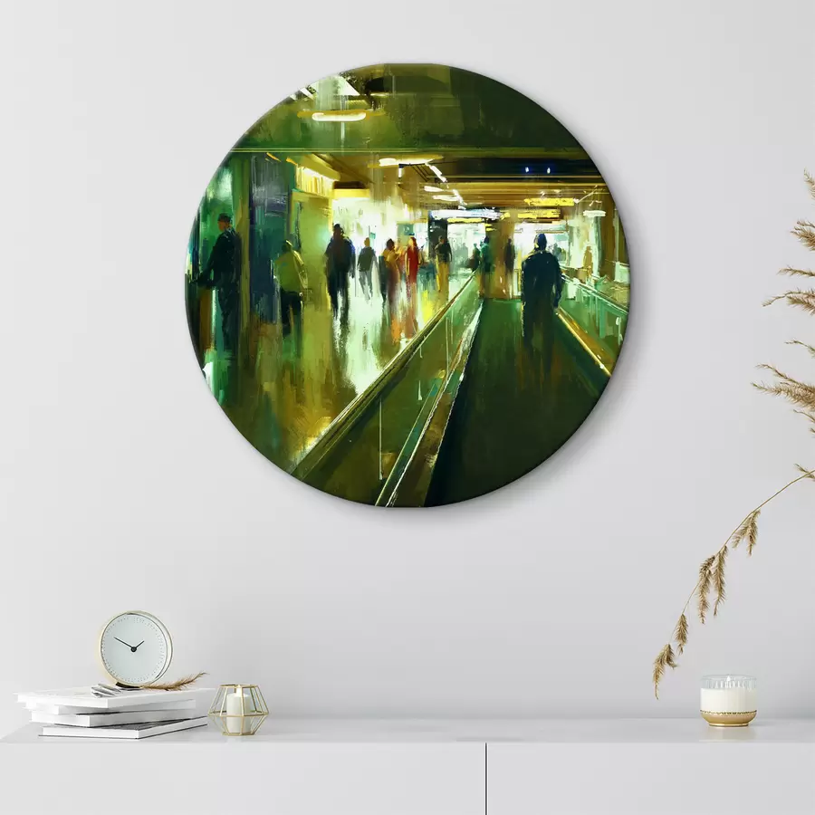 Wandbilder Eine Gruppe von Menschen, die eine Rolltreppe benutzen r37103