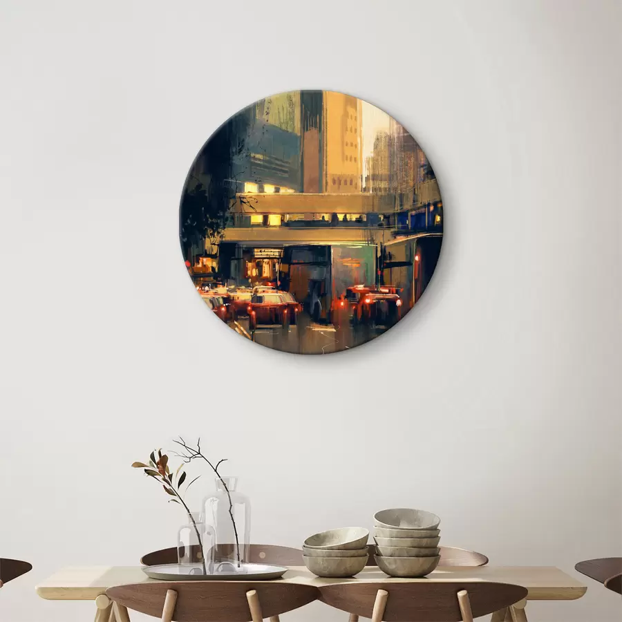 Wandbilder Straße mit Autos und Gebäuden r37110