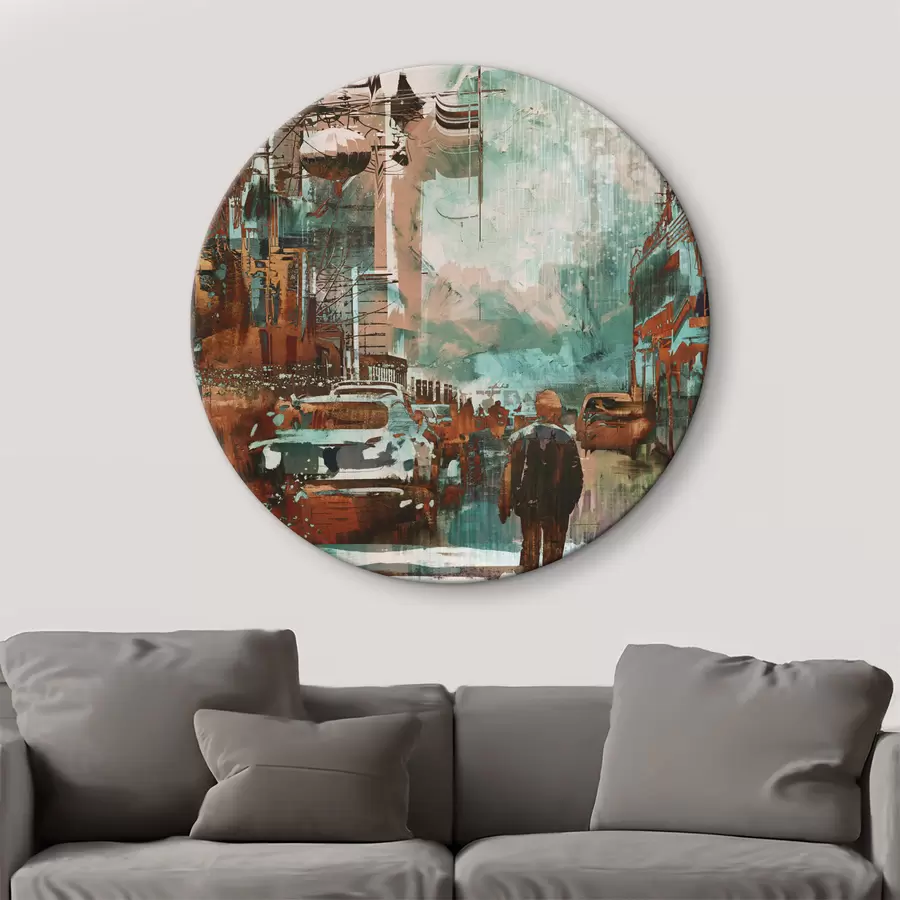 Wandbilder Große Retro-Metropole im Grunge-Stil r37112