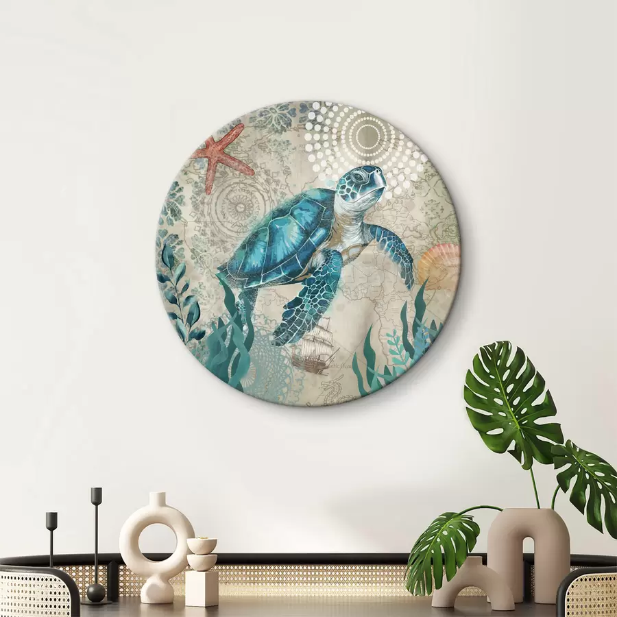 Wandbilder Blaue Meeresschildkröte schwimmt im Ozean r37151