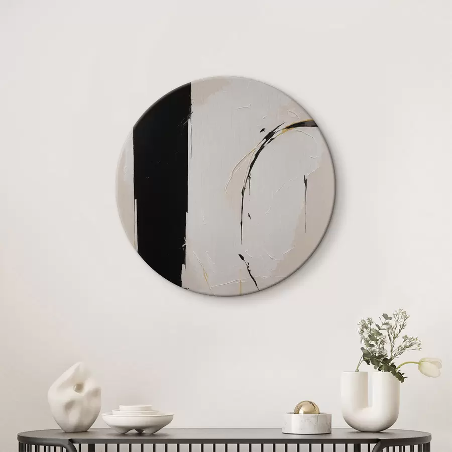 Wandbilder Schwarzes und weißes rechteckiges Objekt mit gelben Linien r37168