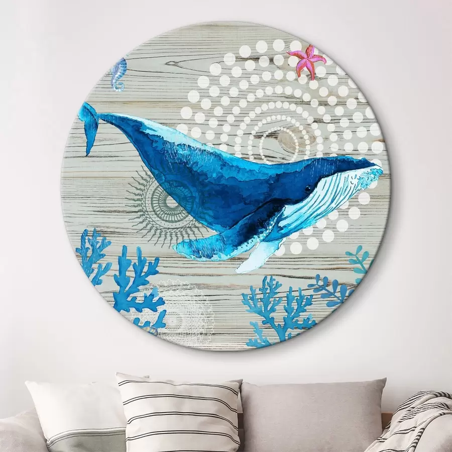 Wandbilder Nautische Abstraktion mit einem Wal r37241