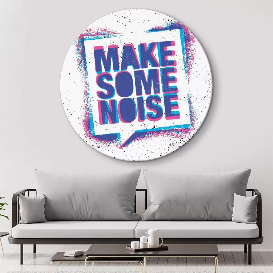 Wandbilder Weißes Quadrat mit lila und blauem Text r37290