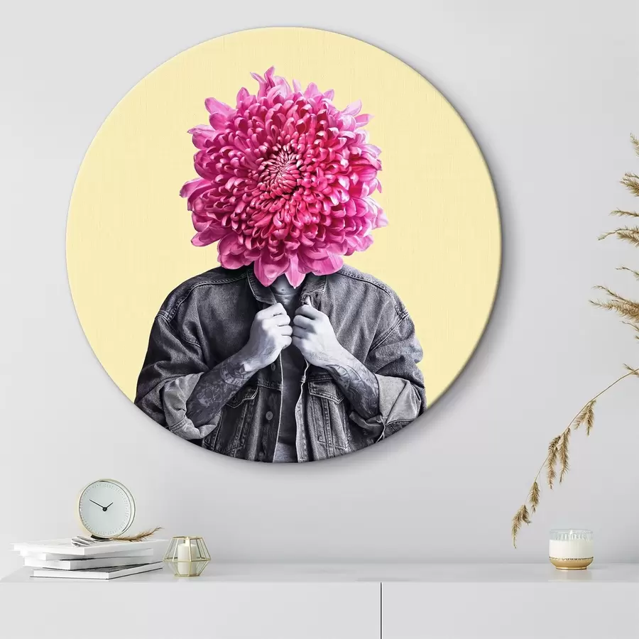 Wandbilder Person mit einem Blumenkopf r37294