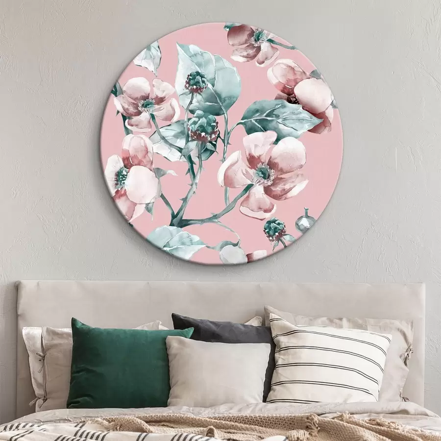 Wandbilder Blumen auf rosa Hintergrund r37296