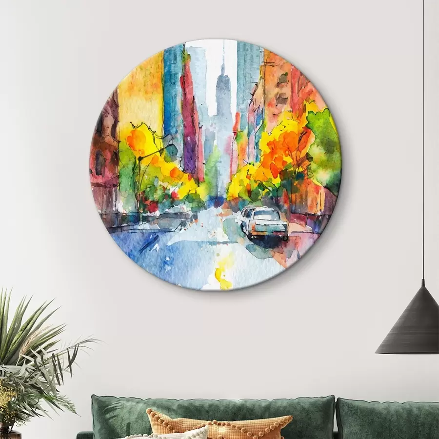 Wandbilder New York Aquarell, Straßen mit Wolkenkratzern, abstrakte Kunst r37345