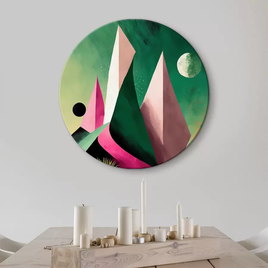 Wandbilder Wüstenlandschaft mit Bäumen und Bergen r37360