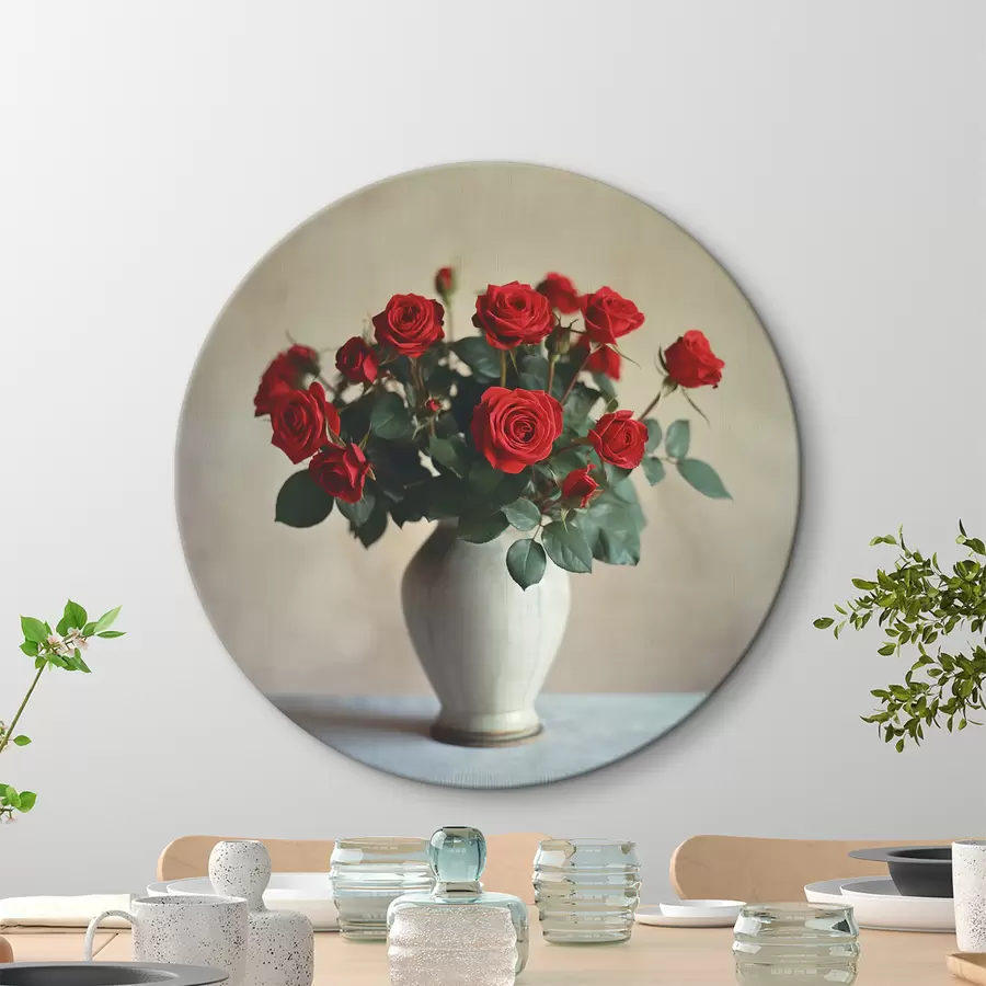 Wandbilder Vase mit roten Rosen r37377
