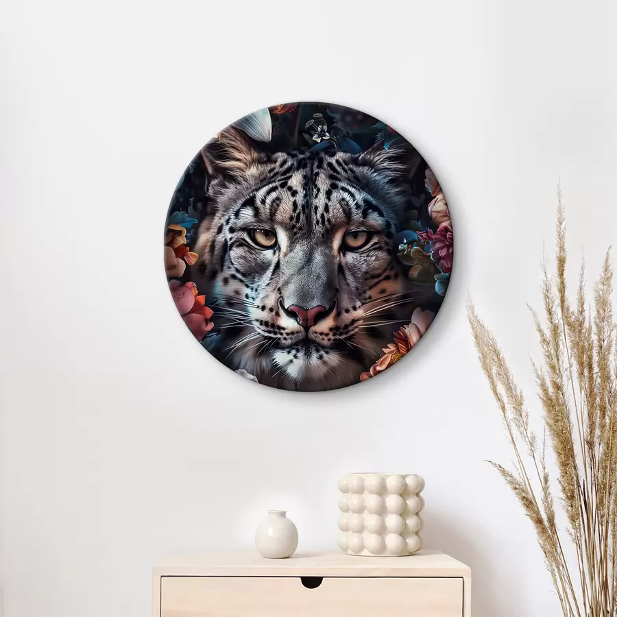 Wandbilder Tiger in Blumen r37463
