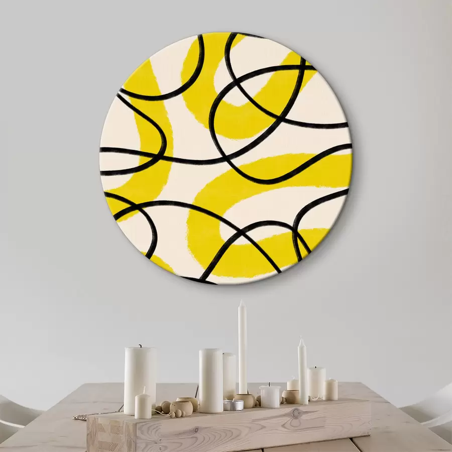 Wandbilder Gelbe Linie und schwarze Linie r37571