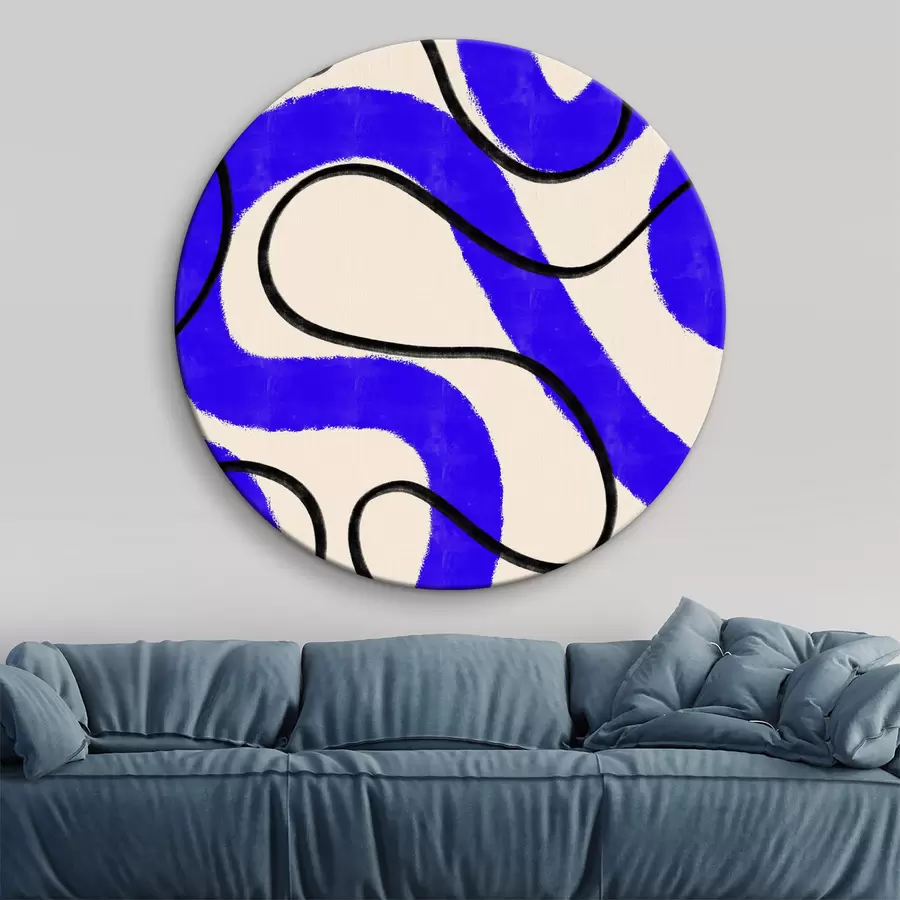 Wandbilder Blaues und weißes Muster r37572