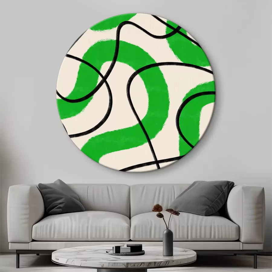 Wandbilder Grünes und weißes Muster r37573