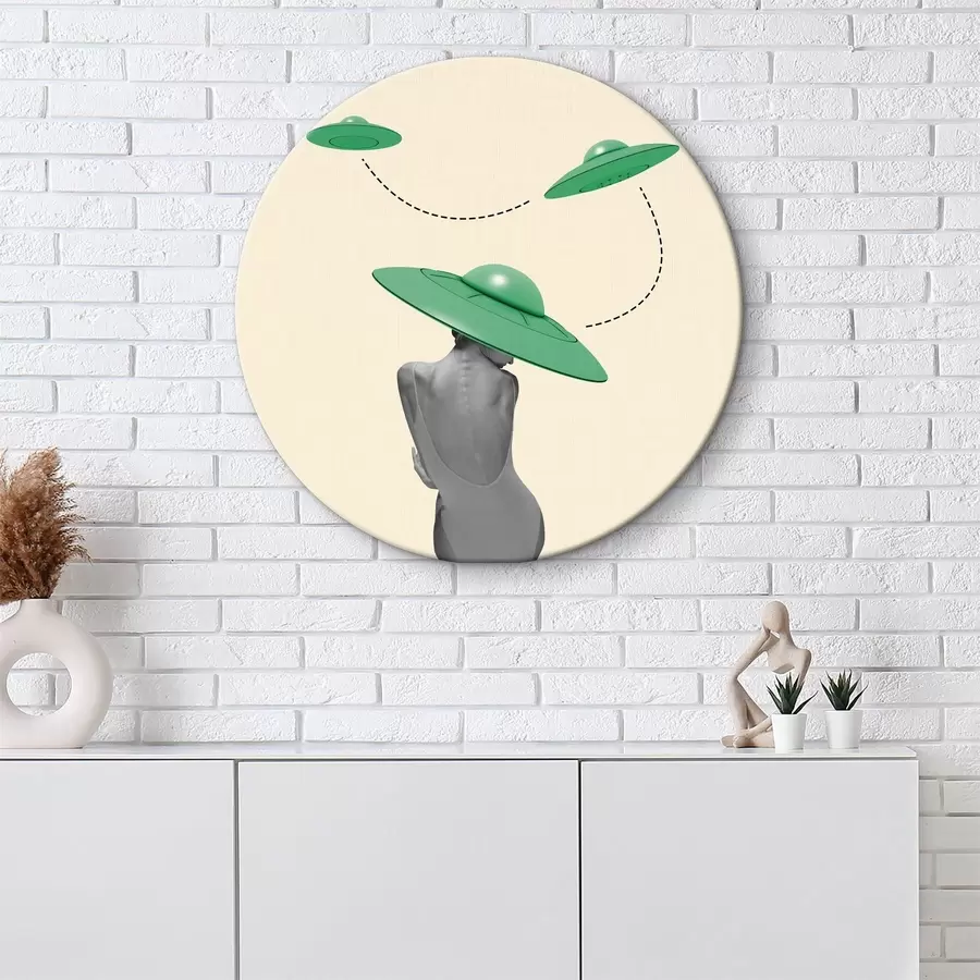 Wandbilder Mädchen mit grünem Hut r37630