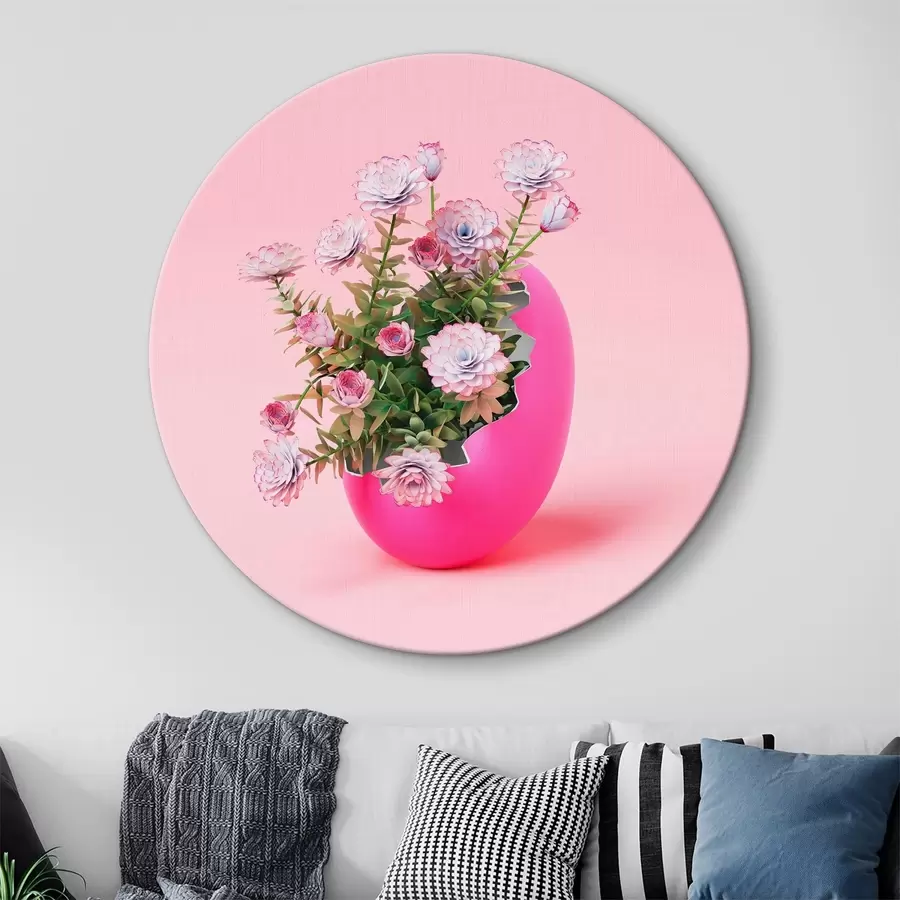 Wandbilder Bunte Blüten in einer verspielten Vase r37756