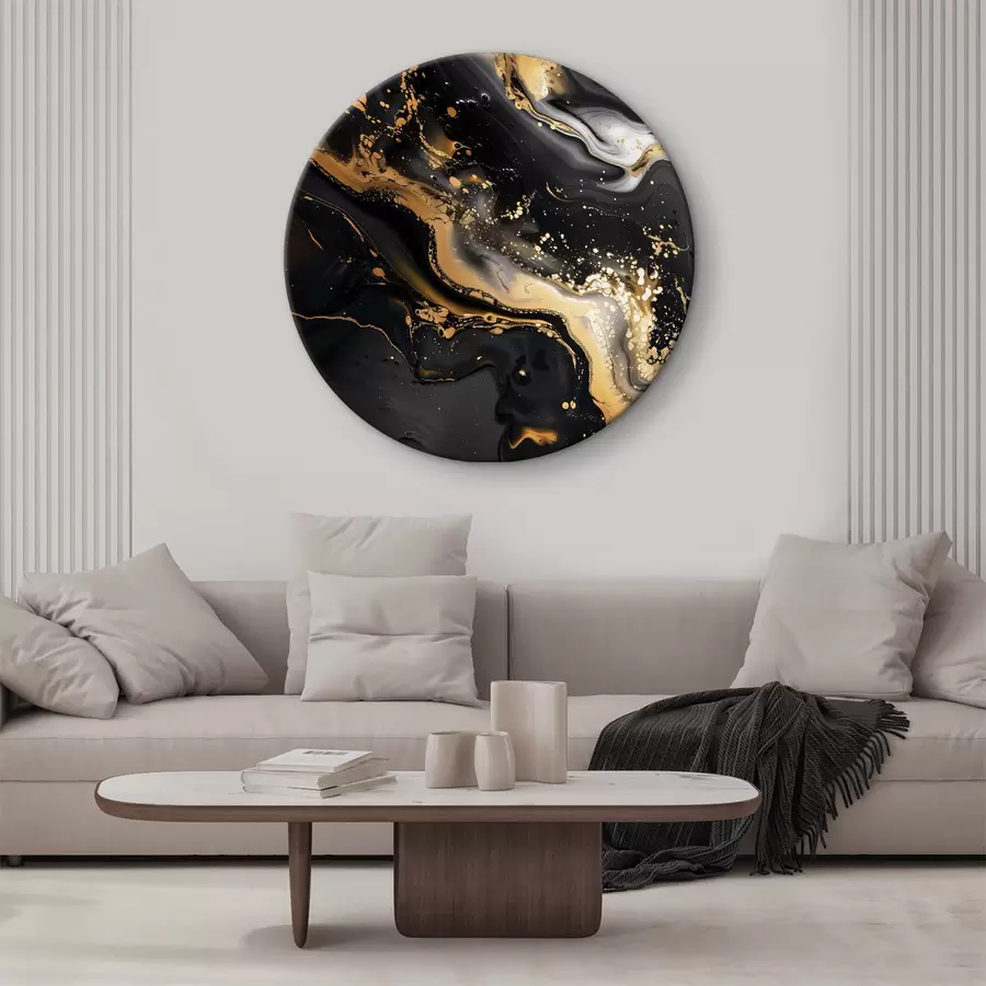 Wandbilder Ebenholz- und Cremewellen. r37767