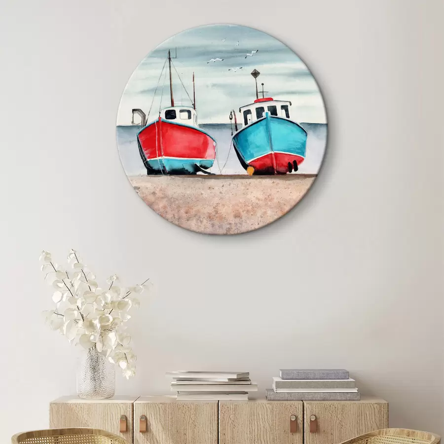 Wandbilder Drei Boote, die am Ufer liegen r37787