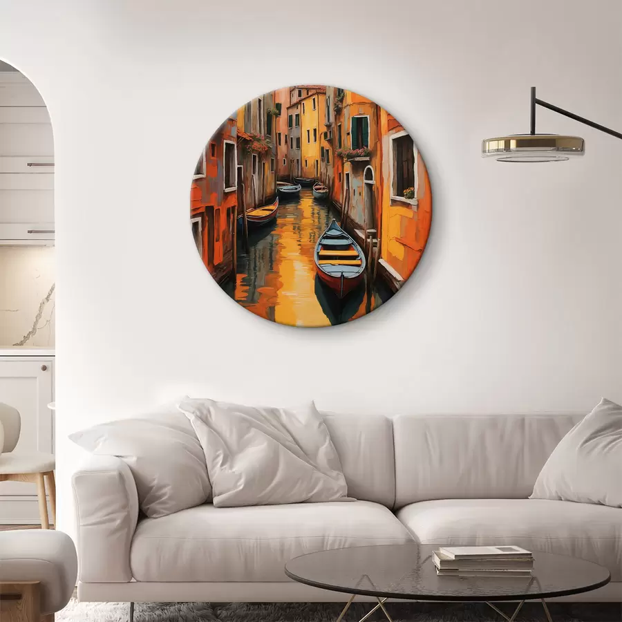 Wandbilder Boot im Kanal zwischen den Gebäuden r37790