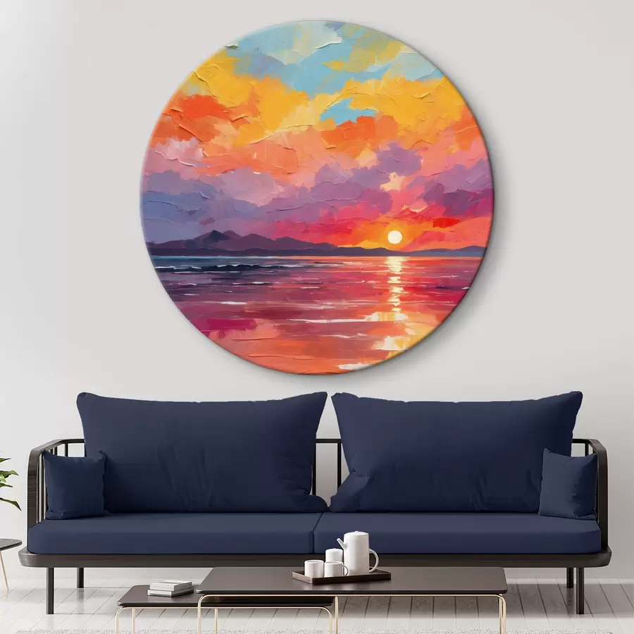 Wandbilder Sonnenuntergang über dem Meer mit Acrylfarben r37807