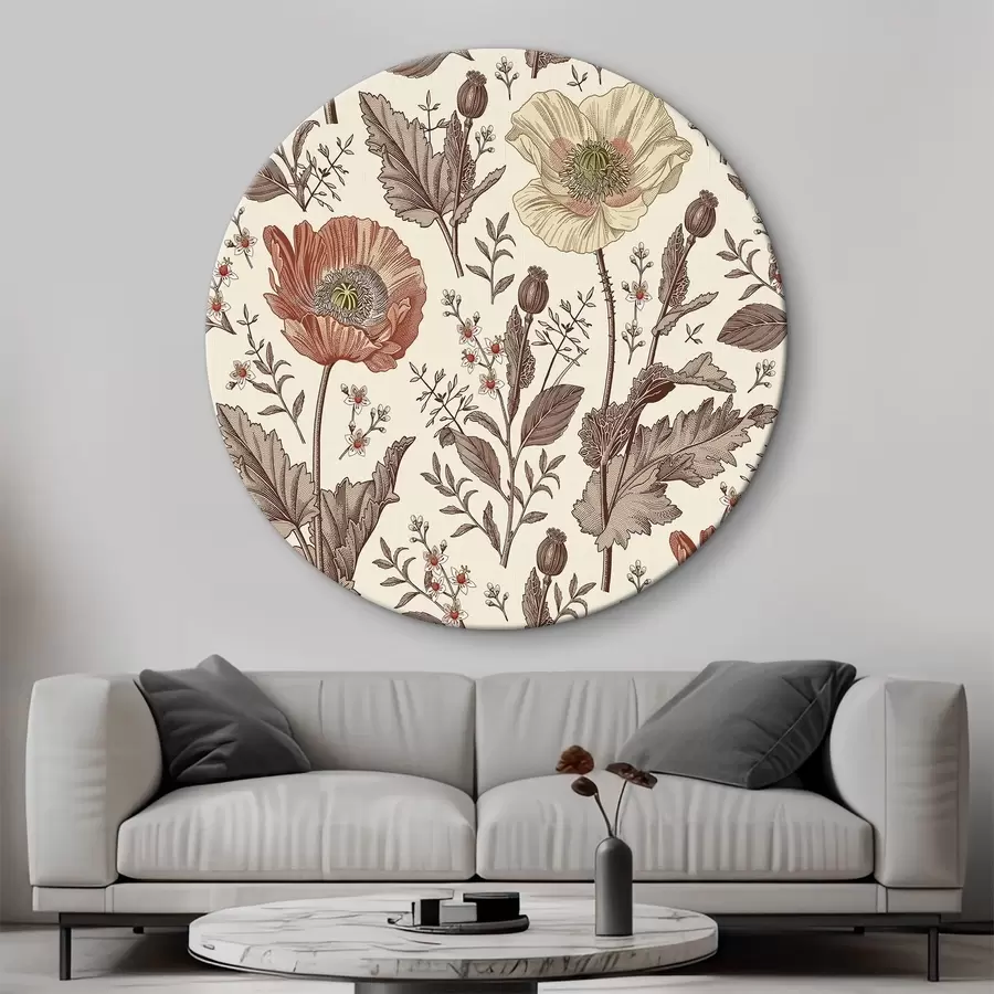 Wandbilder Blumen und Blätter Muster r37846