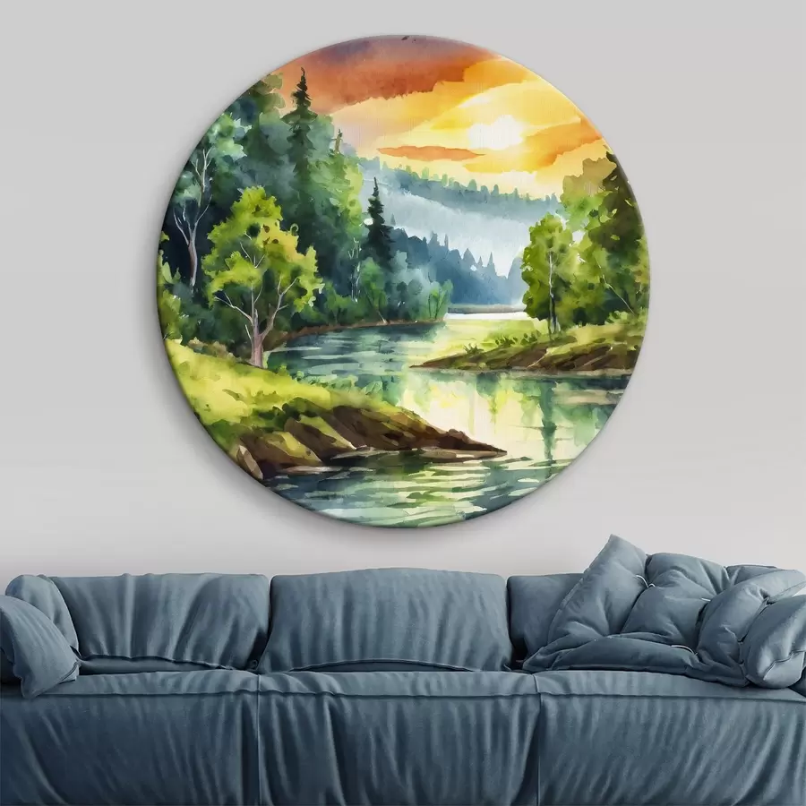 Wandbilder Ruhige Gewässer unter einem bunten Himmel r37951