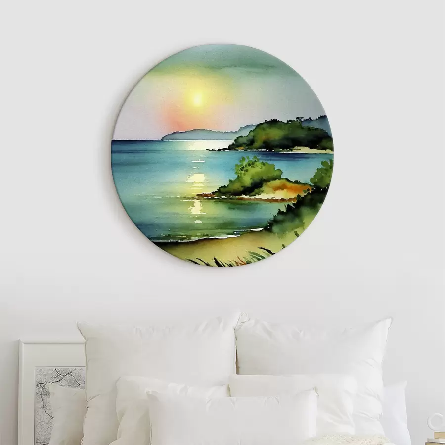 Wandbilder Ruhige Gewässer und sanfte Hügel r37956