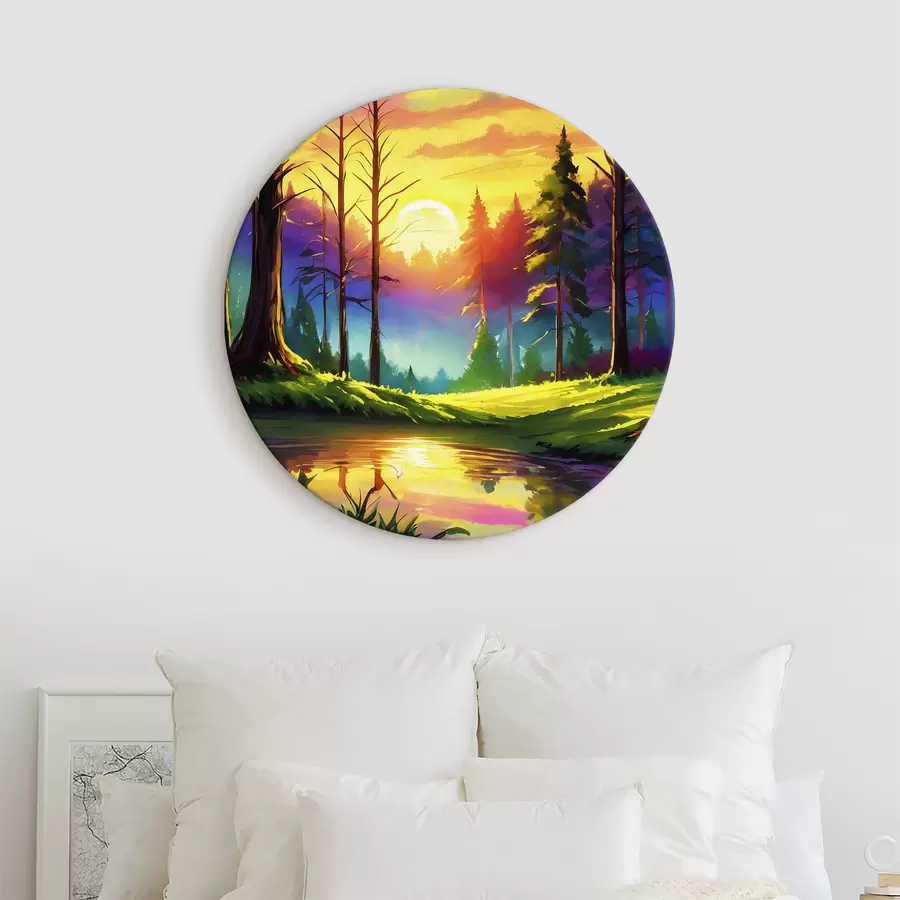 Wandbilder Spiegelung des Sonnenuntergangs im Fluss r37996