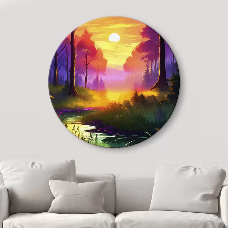 Wandbilder Spiegelung des Sonnenuntergangs im Fluss r37997