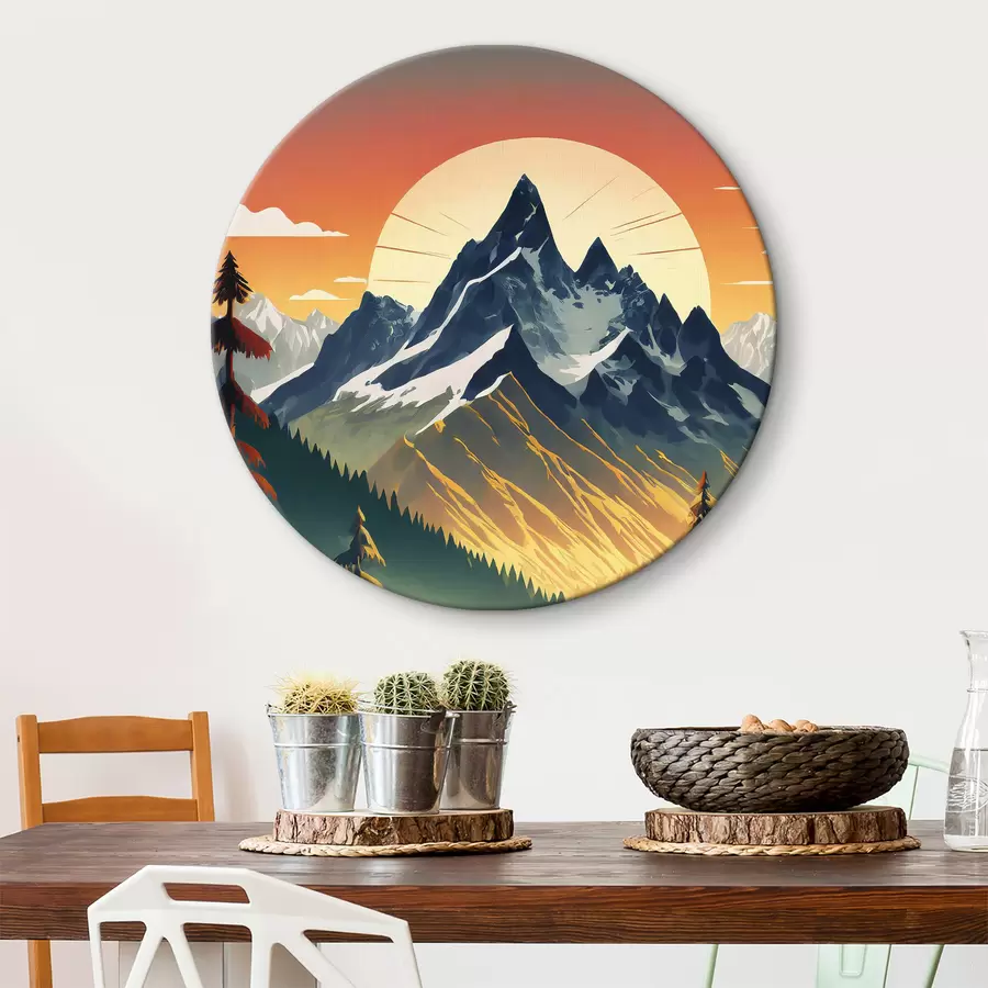 Wandbilder Friedliche Berge unter einem bunten Himmel r38004