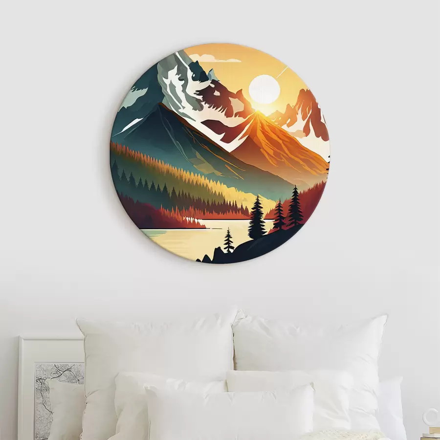 Wandbilder Majestätische Berge unter einem strahlenden Himmel r38006