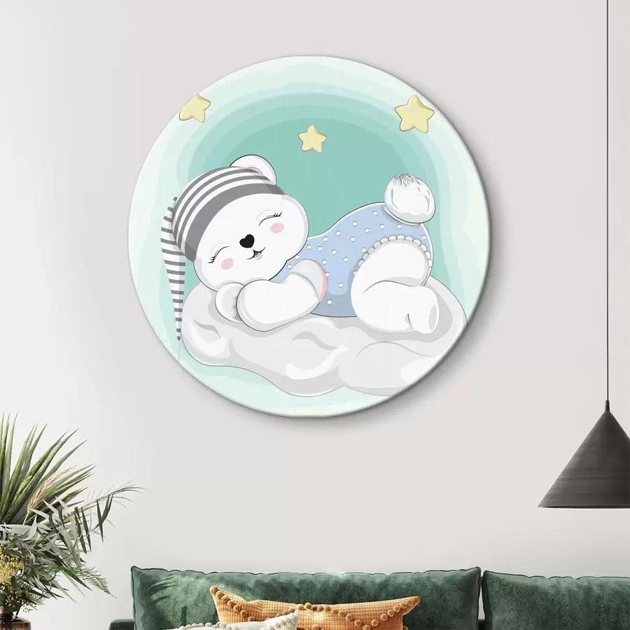 Wandbilder Ein magischer Bär träumt auf einer Wolke r38040