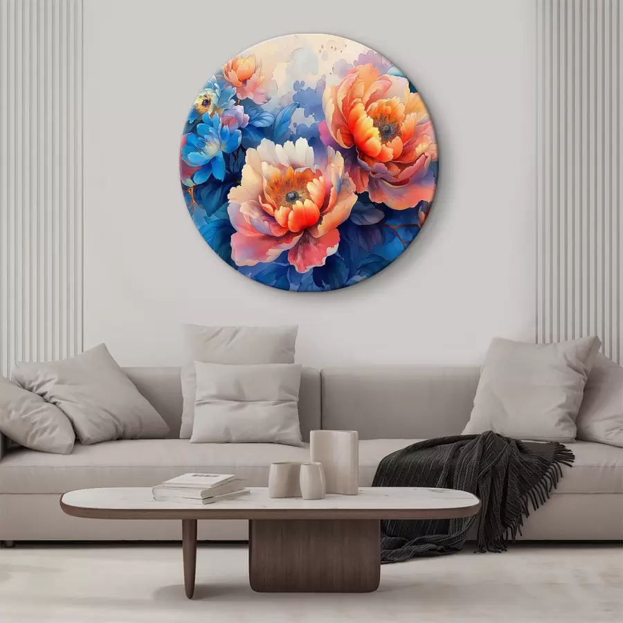 Wandbilder Bild von Blumen auf einem blauen Hintergrund r38088